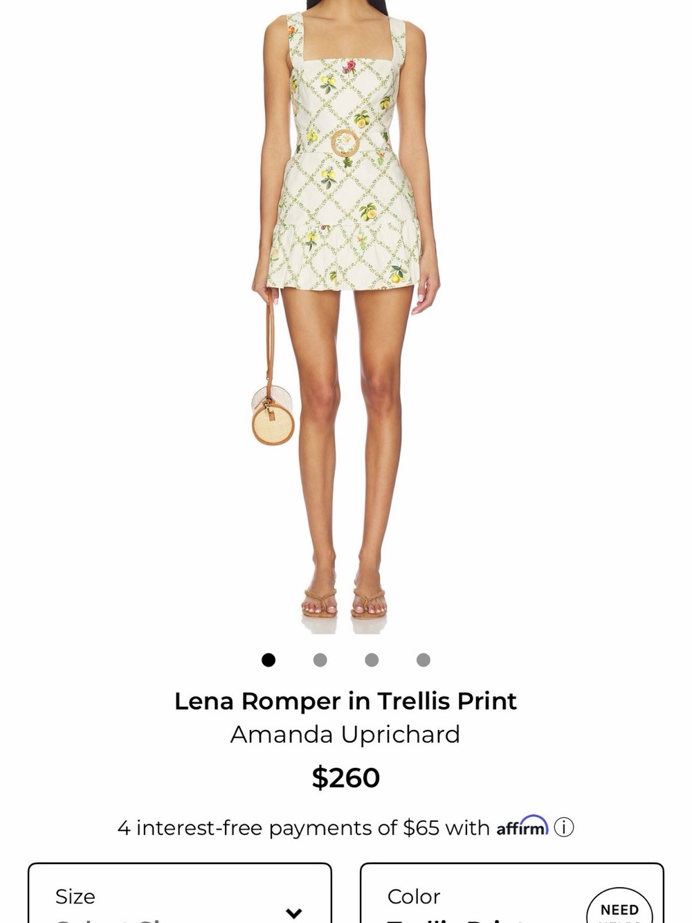 Amanda Uprichard Cream trellis romper